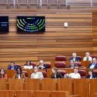 Imagen de los procuradores socialistas en las Cortes.