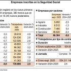 Empresas inscritas en la Seguridad Social (15cmx9cm).