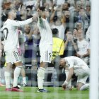 Bellingham celebra su gol, el que a la postre le dio el triunfo al Real Madrid.