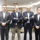 David Pardo, Fernando Fombona, Alfonso Roquero y Juan del Río, ayer en la jornada del Club de Prensa de Diario de León.