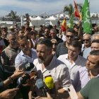 El presidente de Vox, Santiago Abascal, en Arrecife (Lanzarote).