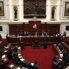 Fotografía que muestra una sesión en el Congreso de Perú este miércoles, en Lima.