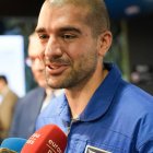 El astronauta leonés Pablo Álvarez durante una jornada de puertas abiertas de la Agencia Espacial Europea (ESA) en Madrid.