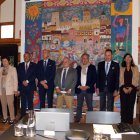 El consejero de Cultura, Turismo y Deporte, Gonzalo Santonja, el presidente de la Diputación, Gerardo Álvarez Courel y el alcalde de León, José Antonio Diez, participan en la apertura del acto de constitución del Comité de Honor del Año Gaudí 2026