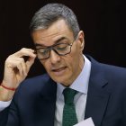 El presidente del Gobierno, Pedro Sánchez, durante su comparecencia ante la comisión de investigación del caso Koldo, este jueves en el Senado.