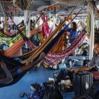 Indígenas de los pueblos latinoamericanos llegan a Belém para particpar en la cumbre.