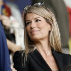 Maribel Vilaplana en el palco del estadio Ciutat de Valencia durante el partido Levante-Rayo Vallecano el 19 de octubre de este año.