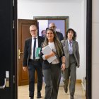 La portavoz en el Congreso de Junts per Catalunya junto a los diputados.