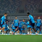 España se entrenó ayer en el estadio Boris Paichadze.