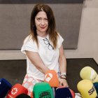 Leire Díez en una rueda de prensa.