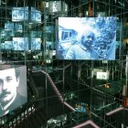 Fotografías de Einstein proyectadas en el Museo de Bern (Suiza).  La complejidad de la física cuántica.