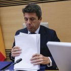 Mazón ayer, en las Cortes.