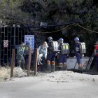 Labores de investigación pocos días después del accidente.