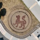La glorieta del león pasante, en la zona de la Universidad.