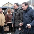 El presidente de la Junta, Alfonso Fernández Mañueco asiste al funeral por el minero fallecido acompañado por el presidente del Principado, Adrián Bardón y el consejero de Fomento, Juan Carlos Suárez Quiñones.