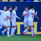 La Cultural celebra la victoria frente al Cádiz en el Nuevo Mirandilla.