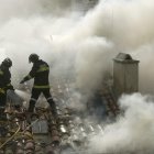 Efectivos del Cuerpo de Bomberos de Pamplona en una imagen de archivo.