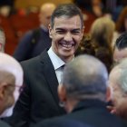 Pedro Sánchez en la clausura del acto de presentación del Plan España Auto 2030, ayer.