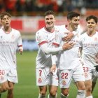 Los jugadores de la Cultural celebran el pase a la siguiente ronda de la Copa del Rey.