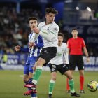 El ex blanquiazul Yeray, en el último precedente entre estos dos equipos, en el que marcó.