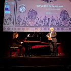 Antonio Colinas y la pianista Sara Sarmiento.