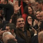 Pedro Sánchez ayer, en un acto electoral celebrado en Cáceres.