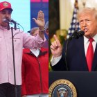 Combo de fotografías de Nicolas Maduro y Donald Trump.