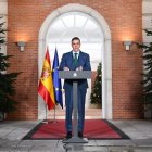 El presidente del Gobierno, Pedro Sánchez, en el Palacio de Moncloa.