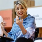 La vicepresidenta segunda, Yolanda Díaz, durante una charla sobre Empleo.