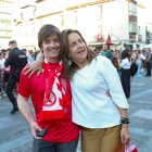 Manzanera y Natichu celebrando el ascenso.