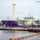 Un barco que transporta CO2 en Noruega, atracado en el puerto de Oslo.
