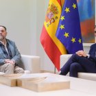 Pedro Sánchez y Oriol Junqueras durante la reunión mantenida ayer en la Moncloa.