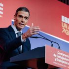 El presidente del Gobierno, Pedro Sánchez, durante la Conferencia de Embajadores y Embajadoras de España acreditados en el exterior, en el Ministerio de Asuntos Exteriores, Unión Europea y Cooperación, a 8 de enero de 2026, en Madrid (España).
