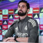 Arbeloa en la rueda de prensa como técnico del Madrid.