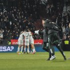 El Albacete celebra su pase a cuartos de final.