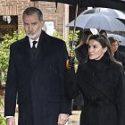 Sus Majestades los Reyes, Don Felipe de Borbón y Doña Letizia Ortiz, llegan a la catedral Ortodoxa Griega de San Andrés y San Demetrio para asistir al responso por  Su Alteza Real la Princesa Doña Irene de Grecia.