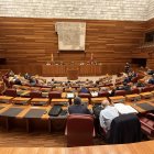 Hemiciclo durante  de las votaciones en la primera jornada del pleno de las Cortes de Castilla y León.