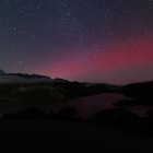 Auroras boreales captadas desde el Mirador del Alto Valcayo en Riaño.