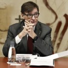 El presidente de la Generalitat, Salvador Illa, durante una reunión semanal del Govern. EFE/ Andreu Dalmau.