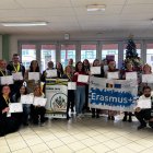 Participantes en el programa internacional con profesorado y alumnos de Ponferrada.