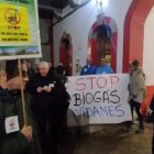 Varias plataformas se concentraron contra este proyecto antes de la celebración del pleno de Cistierna.