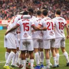 Los jugadores de la Cultural celebran uno de los goles marcados esta temporada.