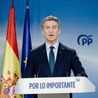 El presidente del Partido Popular, Alberto Núñez Feijóo, durante una rueda de prensa, en la sede del PP, a 23 de enero de 2026, en Madrid (España). 