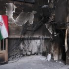 Interior quemado de la mezquita Beheshti, del oriental barrio de Tehranpars, en la capital de Irán, durante las protestas que sacudieron el país desde finales de diciembre de 2025 y que fueron sofocadas violentamente por la República Islámica. EFE/Jaime León.