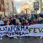 Corte reivindicativo sobre el trazado de Feve.