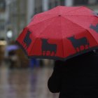 Un turista se protege de la lluvia el miércoles en Málaga.
