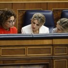 María Jesús Montero, Yolanda Díaz y Sara Aegesen.