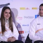 La leonesa María Martín-Granizo, a la izquierda, en la embajada de Italia en España.