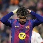 Lamine Yamal se lamenta de la derrota del Barça en Girona.