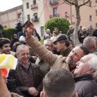 Vox se hace un selfie ayer, en Peñafiel.